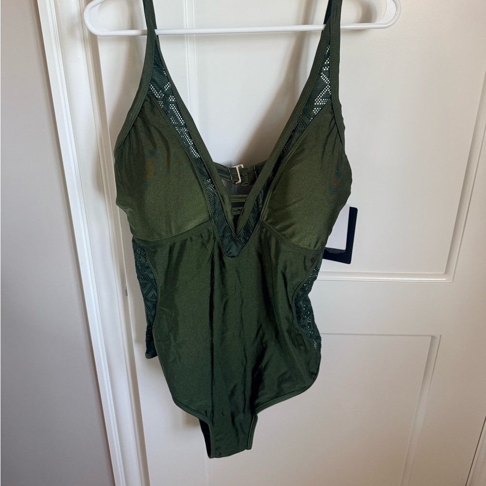 Green Lace-Trimmed bathing suit